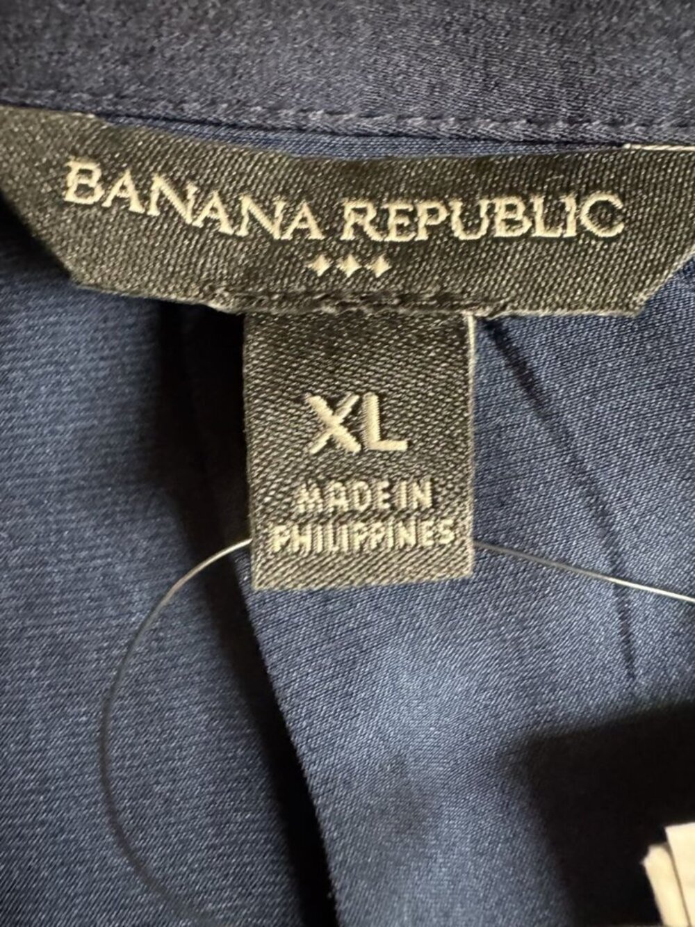 Banana Republic Factory Blue Button Front Long Sleeve Blouse XL NWT - Picture 4 of 7